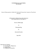 Cover page: Study of Heterogeneity in Multi-Site Functional Connectivity Analysis of Psychiatric Disorders