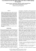 Cover page: Can Automated Gesture Recognition Support the Study of Child LanguageDevelopment?