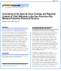 Cover page: Part II, Conclusion: Ecology and Regional Context of Tidal Wetlands in the San Francisco Bay National Estuarine Research Reserve