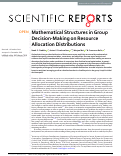 Cover page: Mathematical Structures in Group Decision-Making on Resource Allocation Distributions