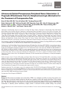 Cover page: Ultrasound-Guided Percutaneous Peripheral Nerve Stimulation: A Pragmatic Effectiveness Trial of a Nonpharmacologic Alternative for the Treatment of Postoperative Pain