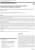 Cover page: Decision regret among women considering planned oocyte cryopreservation: a prospective cohort study.