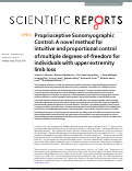 Cover page: Proprioceptive Sonomyographic Control: A novel method for intuitive and proportional control of multiple degrees-of-freedom for individuals with upper extremity limb loss