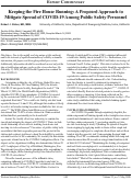 Cover page: Keeping the Fire House Running: A Proposed Approach to Mitigate Spread of COVID-19 Among Public Safety Personnel