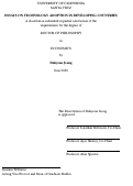 Cover page: Essays on Technology Adoption in Developing Countries