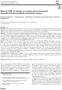 Cover page: Effect of COVID-19 changes on outcomes and socioeconomic disparities following metabolic and bariatric surgery.