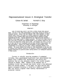 Cover page: Representational Issues in Analogical Transfer