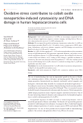 Cover page: Oxidative stress contributes to cobalt oxide nanoparticles-induced cytotoxicity and DNA damage in human hepatocarcinoma cells