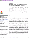 Cover page: Movement of St. Louis encephalitis virus in the Western United States, 2014- 2018