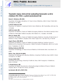 Cover page: Traumatic injury clinical trial evaluating tranexamic acid in children (TIC‐TOC): A pilot randomized trial