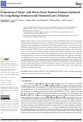 Cover page: Formation of Nano- and Micro-Scale Surface Features Induced by Long-Range Femtosecond Filament Laser Ablation