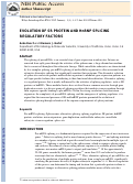 Cover page: Evolution of SR protein and hnRNP splicing regulatory factors