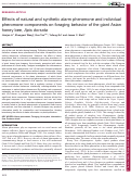 Cover page: Effects of natural and synthetic alarm pheromone and individual pheromone components on foraging behavior of the giant Asian honey bee, Apis dorsata