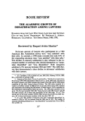 Cover page: The Alarming Growth of Dissatisfaction Among Lawyers: <em>Running from the Law: Why Good Lawyers Are Getting Out of the Legal Profession</em>. By Deborah L. Arron. Berkeley, California; Ten Speed Press, 1989, 1991