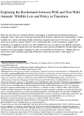 Cover page: Exploring the Borderlands Between Wild and Non-Wild Animals: Wildlife Law and Policy in Transition