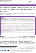 Cover page: Comparison of walking performance over the first 2 minutes and the full 6 minutes of the Six-Minute Walk Test