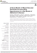 Cover page: A Novel Model of Mixed Vascular Dementia Incorporating Hypertension in a Rat Model of Alzheimer's Disease.