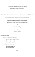 Cover page: Characteristics of substance use situations for adolescents with comorbid disorders : a comparison of adult and adolescent classification systems