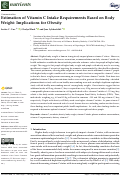 Cover page: Estimation of Vitamin C Intake Requirements Based on Body Weight: Implications for Obesity