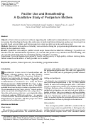 Cover page: Pacifier Use and Breastfeeding: A Qualitative Study of Postpartum Mothers