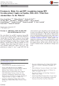 Cover page: Erratum to: Risky Sex and HIV Acquisition Among HIV Serodiscordant Couples in Zambia, 2002–2012: What Does Alcohol Have To Do With It?