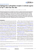 Cover page: Sphingosine-1-phosphate receptor 2 restrains egress of γδ T cells from the skin