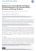 Cover page: Management of an Accessory Bile Duct Leak Following Pancreaticoduodenectomy: A Novel Approach Utilizing a Percutaneous and Endoscopic Rendezvous.