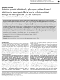 Cover page: Selective growth inhibition by glycogen synthase kinase-3 inhibitors in tumorigenic HeLa hybrid cells is mediated through NF-κB-dependent GLUT3 expression