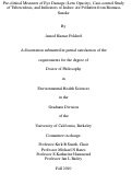 Cover page: Pre-clinical Measures of Eye Damage (Lens Opacity), Case-control Study of Tuberculosis, and Indicators of Indoor Air Pollution from Biomass Smoke