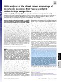 Cover page: SIMS analyses of the oldest known assemblage of microfossils document their taxon-correlated carbon isotope compositions