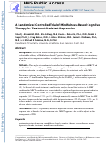 Cover page: A Randomized Controlled Trial of Mindfulness-Based Cognitive Therapy for Treatment-Resistant Depression.