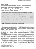 Cover page: Selective growth inhibition by glycogen synthase kinase-3 inhibitors in tumorigenic HeLa hybrid cells is mediated through NF-κB-dependent GLUT3 expression