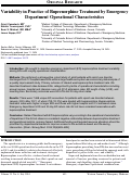 Cover page: Variability in Practice of Buprenorphine Treatment by Emergency Department Operational Characteristics