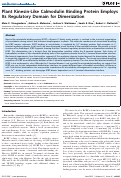 Cover page: Plant Kinesin-Like Calmodulin Binding Protein Employs Its Regulatory Domain for Dimerization