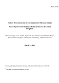 Cover page: Indoor Measurements of Environmental Tobacco Smoke Final Report to the 
Tobacco Related Disease Research Program