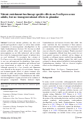 Cover page: Nitrate enrichment has lineage specific effects on Pocillopora acuta adults, but no transgenerational effects in planulae