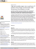 Cover page: High-permeability region size on perfusion CT predicts hemorrhagic transformation after intravenous thrombolysis in stroke.