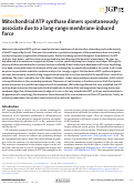 Cover page: ­­Mitochondrial ATP synthase dimers spontaneously associate due to a long-range membrane-induced force­