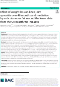 Cover page: Effect of weight loss on knee joint synovitis over 48 months and mediation by subcutaneous fat around the knee: data from the Osteoarthritis Initiative