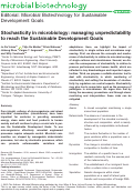 Cover page: Stochasticity in microbiology: managing unpredictability to reach the Sustainable Development Goals