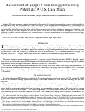 Cover page: Assessment of Supply Chain Energy Efficiency Potentials: A U.S. Case Study