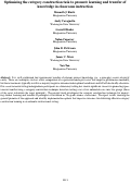 Cover page: Optimizing the category construction task to promote learning and transfer of knowledge in classroom instruction