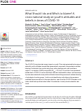 Cover page: What Should I do and Who’s to blame? A cross-national study on youth’s attitudes and beliefs in times of COVID-19