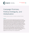 Cover page: Campaign Promises, Political Ambiguity, and Globalization