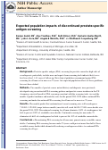 Cover page: Expected population impacts of discontinued prostate‐specific antigen screening