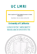 Cover page of How Long Does It Take English Learners to Attain Proficiency