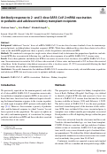 Cover page: Antibody response to 2- and 3-dose SARS-CoV-2 mRNA vaccination in pediatric and adolescent kidney transplant recipients