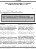 Cover page: Baclofen Withdrawal Presenting as Irritability in a Developmentally Delayed Child