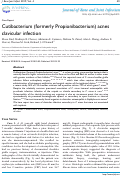 Cover page: Cutibacterium (formerly Propionibacterium) acnes clavicular infection.