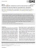 Cover page: Novel metabolic interactions and environmental conditions mediate the boreal peatmoss-cyanobacteria mutualism